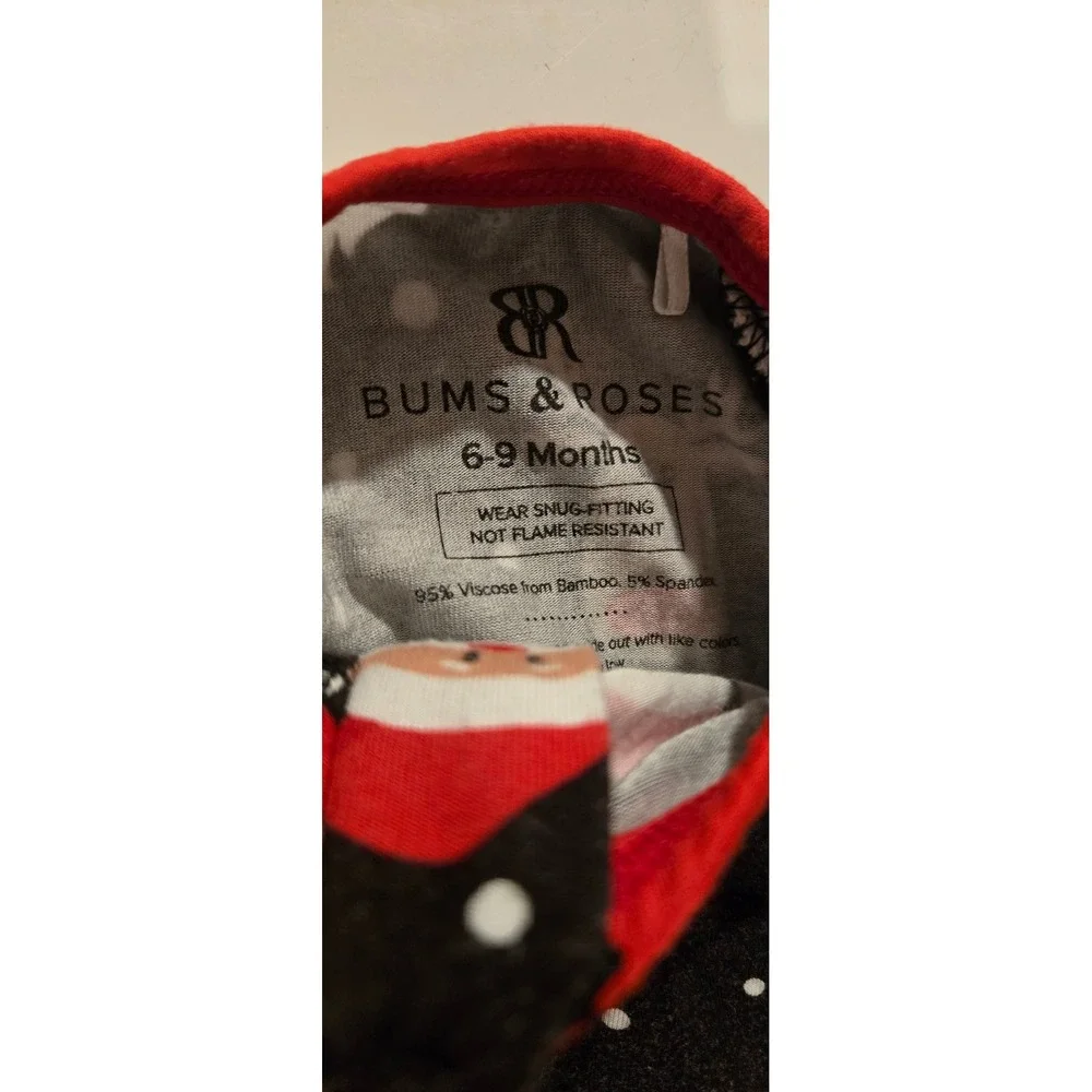 Bums & Roses Christmas Santa Reindeer Pajama Sleepsuit Baby 6 9 Months‎